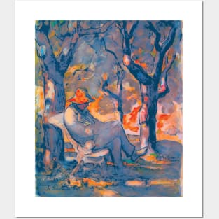 A Man Reading in a Garden Bright Colors  Honore Daumier  an old man under the chestnut trees in the Champs Elysées in Paris France Posters and Art